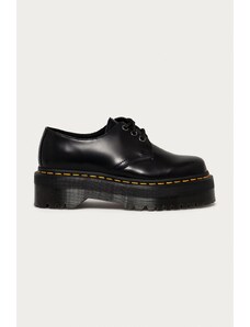 Кожени половинки обувки Dr. Martens 1461 Quad в черно с платформа 27102001 25567001