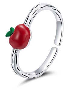 EdenBoutique Регулируем сребърен пръстен Red Email Apple
