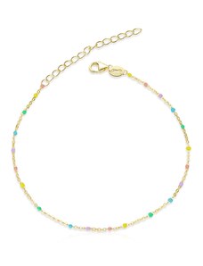 EdenBoutique Гривна от сребро Golden Colorful Beads