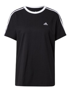 ADIDAS SPORTSWEAR Функционална тениска 'Essentials 3-Stripes' черно / бяло