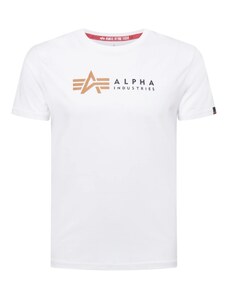 ALPHA INDUSTRIES Тениска коняк / черно / бяло