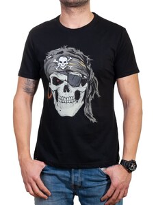 Vodo.bg Черна мъжка тениска с пират