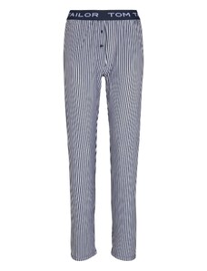 TOM TAILOR Панталон пижама тъмносиньо / бяло
