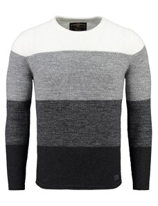 Key Largo Пуловер 'Jogi' тъмносиво / сив меланж / черно / бяло