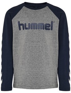 Hummel Функционална тениска нейви синьо / сив меланж / бяло