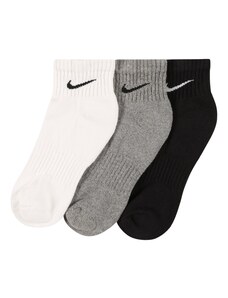NIKE Спортни чорапи 'EVERYDAY CUSH' сив меланж / черно / бяло