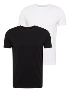 HUGO Тениска 'Round' черно / бяло