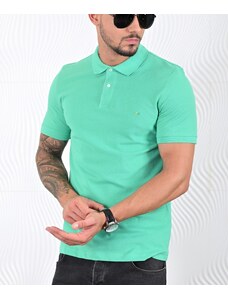AVIV Мъжка едноцветна поло тениска цвят светло зелен