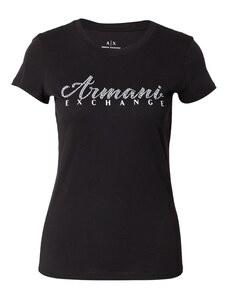 ARMANI EXCHANGE Тениска черно / бяло