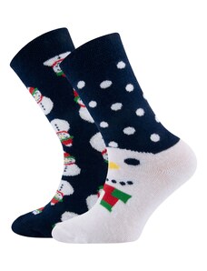 EWERS Къси чорапи 'Schneemann' нейви синьо / жълто / зелено / червено / черно / бяло