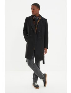 Trendyol черно мъжко редовно годни дълго палто