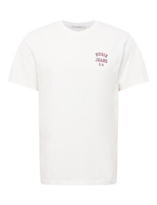 Nudie Jeans Co Тениска 'Roy' ръждиво червено / бяло