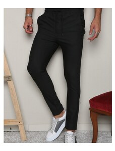 STREET STYLE Мъжки черен спортно елегантен панталон с ластик