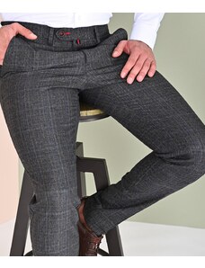 AVIV Мъжки кариран сив панталон