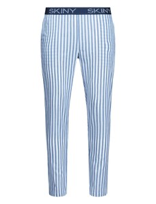 Skiny Панталон пижама светлосиньо / бяло