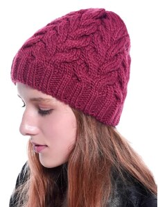 Creative Плетена дамска шапка в цвят бордо - код WH16