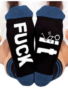 Creative Дамски чорапи с надпис в синьо - код WZ8