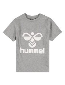 Hummel Тениска 'Tres' сив меланж / бяло