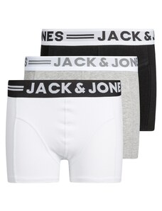 Jack & Jones Junior Долни гащи сив меланж / черно / бяло