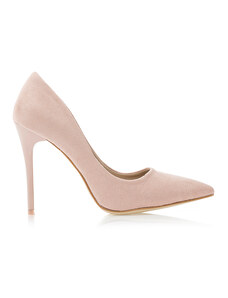 Tsoukalas Обувки на ток в розов цвят, от велур, с остър връх.