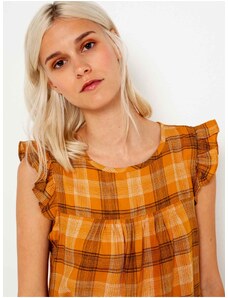 Orange plaid blouse CAMAIEU - Ladies