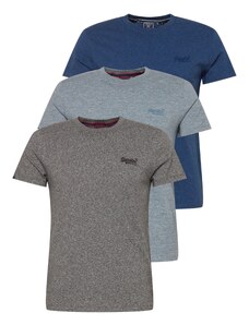 Superdry Тениска морскосиньо / синьо меланж / сив меланж