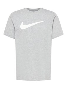 Nike Sportswear Тениска 'Swoosh' сив меланж / бяло