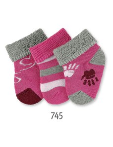 Комплект бебешки хавлиени чорапки Sterntaler, за момиче - 3 чифта