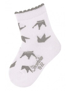 Sterntaler Детски бели чорапи с коронки