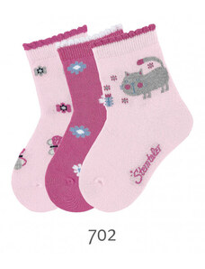 Комплект детски чорапи за момиче Sterntaler- 3 чифта, с коте