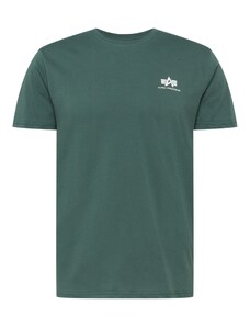 ALPHA INDUSTRIES Тениска тъмнозелено / бяло