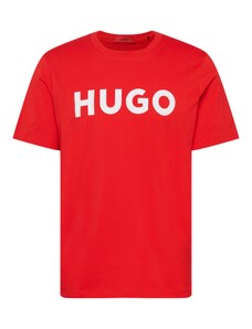 HUGO Тениска 'Dulivio' светлочервено / бяло