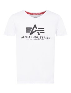 ALPHA INDUSTRIES Тениска черно / бяло