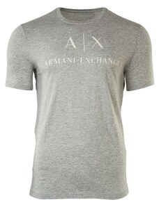 ARMANI EXCHANGE Тениска '8NZTCJ' светлосиво / бяло