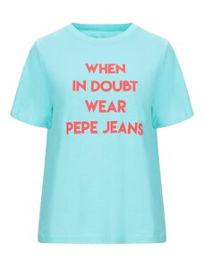 Дамска синя тениска Pepe Jeans с надпис