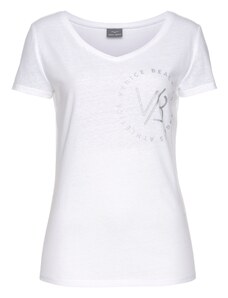 VENICE BEACH Тениска сребърно / бяло