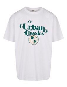 Urban Classics Тениска тъмнозелено / оранжево / бяло