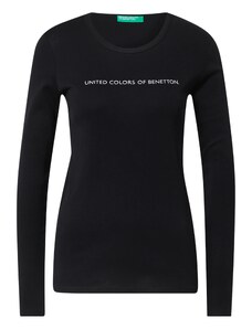 UNITED COLORS OF BENETTON Тениска черно / бяло