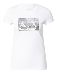 ARMANI EXCHANGE Тениска сребърно / бяло