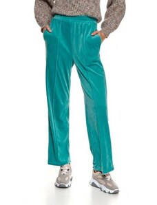 Top Secret свободен велурен панталон в цвят тюркоаз