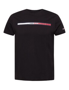 Tommy Jeans Тениска 'Essential' червено / черно / бяло
