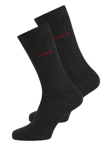 HUGO Къси чорапи тъмносиво / червено