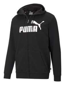 PUMA Спортна жилетка с качулка 'Essentials' черно / бяло