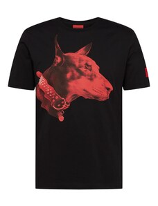 HUGO Тениска 'Dedigree' червено / черно