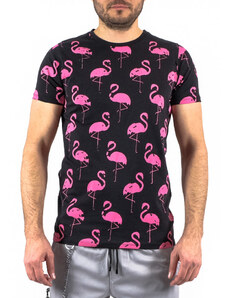 Lagos Мъжка черна тениска Big Flamingo