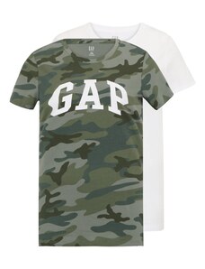Gap Tall Тениска каки / смарагдово зелено / тъмнозелено / бяло