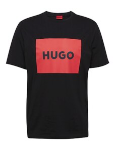 HUGO Тениска 'Dulive222' светлочервено / черно