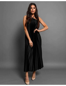 Creative Елегантна рокля плисе в черно - код 3731