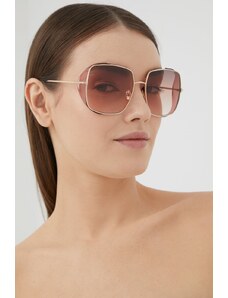 Слънчеви очила Tom Ford дамски в златисто