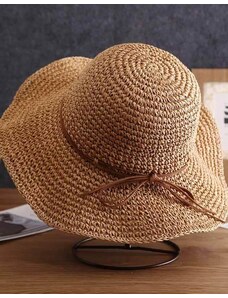 Creative Дамска шапка с периферия в цвят капучино - код H30